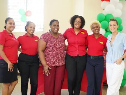 From left: Suwanee Farquharson, e-Commerce administrator, Fontana Pharmacy; Melissa Shaw, digital marketing coordinator, Fontana Pharmacy; Nadia Williams, administrator, Mary’s Child; Morgan Binger, PR and outreach coordinator, Fontana; Shaundae Demns, d