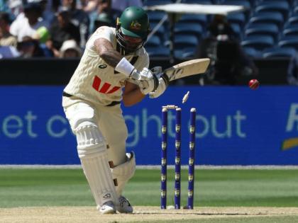 Australia’s Jake Weatherald is bowled by England’s Ben Stokes on day two of their Ashes Test match in Melbourne on Saturday, December 27.