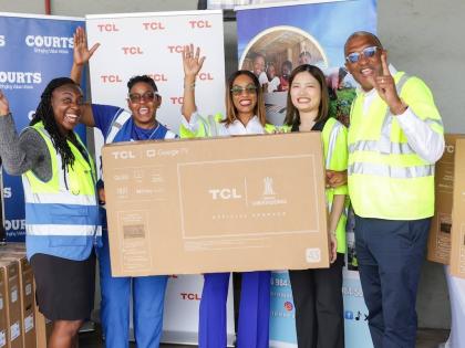 From left: Deidre Parchment, finance manager at Food For The Poor Jamaica; Marsha Burrell-Rose, manager - marketing, PR and missions at Food For The Poor; Ann Marie Walters, managing director for Unicomer Jamaica; Jane Cui, sales manager for the Caribbean 