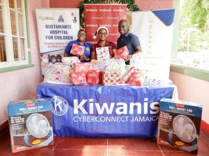 From left: Tamara Dunbar, president, Kiwanis Club of CyberConnect Jamaica, Anadeen Nembhard, VP and head of people, culture and talent management, Sygnus Capital, and Martin Nesbeth, co-founder and CFO, Carbyne Capital.