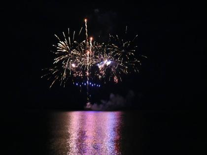 Fireworks light up the sky in Black River, St Elizabeth. 
