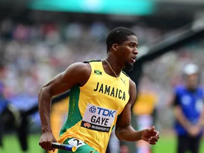 Demish Gaye runs the opening leg of the 4x400m Mixed Relay at the  2023 World Athletics Championships in Budapest, Hungary, on Saturday, August 19, 2023. 