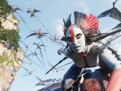 This image released by 20th Century Studios shows Varang, performed by Oona Chaplin, in a scene from ‘Avatar: Fire and Ash’.