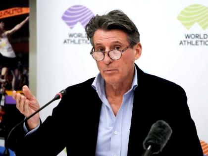 World Athletics President Sebastian Coe holds a press conference at the conclusion of the World Athletics meeting at the Italian National Olympic Committee headquarters in Rome on November 30, 2022.