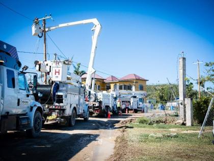 Several bucket trucks seen recently on Carawina Road in Westmoreland as JPS continues several kilometers of repair work along the power line section leading to the National Water Commission’s Roaring River Pump. The energisation of the lines aims to rest