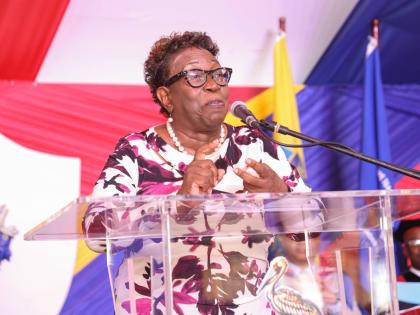 Paula Llewellyn, former director of public prosecutions, delivers the keynote address to the new teachers. 