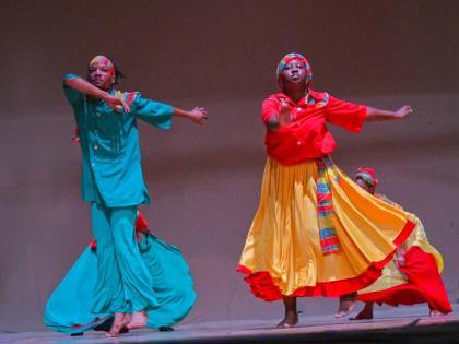 The Tivoli Dance Troupe performs at the presentation ceremony for the 2025 Marcus Garvey Award for Excellence in the Performing Arts, held at the Little Theatre in St Andrew. 