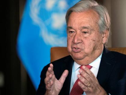 United Nations Secretary-General Antonio Guterres speaks during an interview at the United Nations headquarters, on September 9, 2024. (AP Photo/Pamela Smith, File)