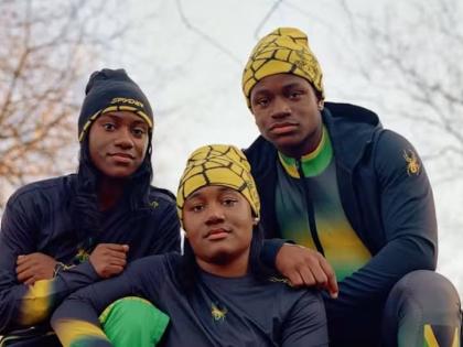 From left: Alpine skiing triplets Henniyah, Helaina, and Henri Rivers.