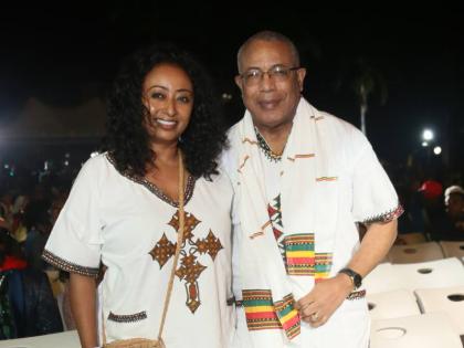 Anthony Hylton, opposition spokesperson on industry, trade and global logistics, attends the concert with his wife, Yodit Getachew Hylton.