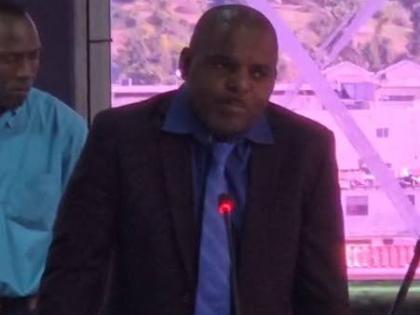 Councillor Michael Allen, the councillor for the St James Municipal Corporation’s (StJMC) Somerton division, at the municipal corporation’s monthly meeting on Thursday.