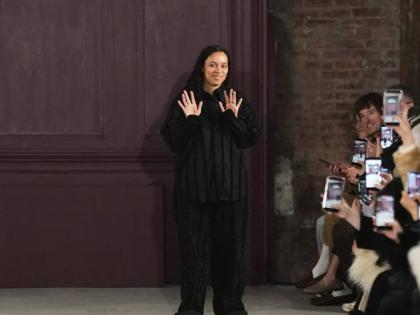 Diotima founder and creative director Rachel Scott makes the curtain call at the unveiling of her fall 2026 ready-to-wear collection on the closing day of New York Fashion Week.