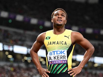 Jamaica’s Adrian Kerr competes in the semi-finals of the men’s 200 metres, clocking a personal-best 20.08 seconds at the World Athletics Championships inside the Japan National Stadium in Tokyo on September 16, 2025.