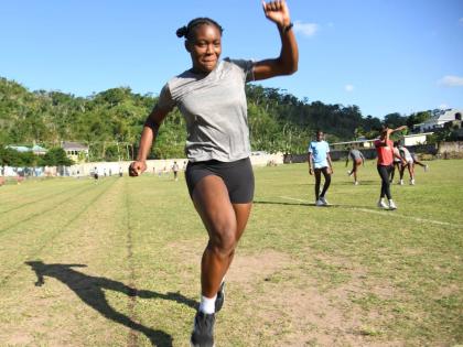 Sprinter Alexxe Henry in training at Edwin Allen High School.