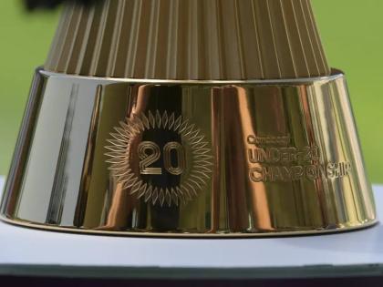 A glimpse of the Concacaf U20 Championship trophy.