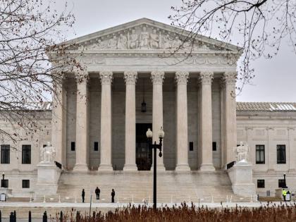 The Supreme Court is photographed, February 6, 2026, in Washington. (AP Photo/Rahmat Gul, File)