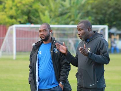 Mount Pleasant Football Academy Sporting Director Paul Christie says he has all the trust in head coach Theodore Whitmore (right) and assistant coach Davion Ferguson, despite the decimation of the team to face LA Galaxy in the Concacaf Champions Cup.  