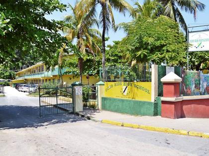 The entrance at Ocho Rios High School in St Ann.