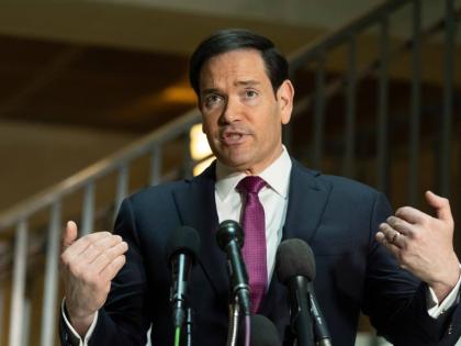 Secretary of State Marco Rubio speaks to reporters before his scheduled House and Senate Intelligence Committees briefing about Iran on Capitol Hill in Washington DC.