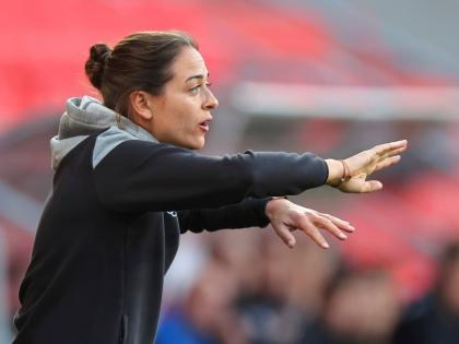 Coach Sabrina Wittmann gives instructions during the 3. Liga football match between FC Ingolstadt and SV Waldhof Mannheim, in Ingolstadt, on May 5, 2024. 