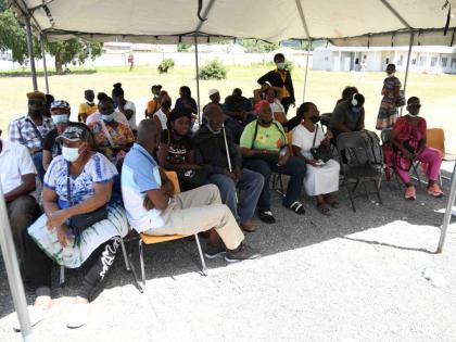 Persons waiting to be served at the eye clinic at St Joseph's Hospital in St Andrew on March 9., 2026. 