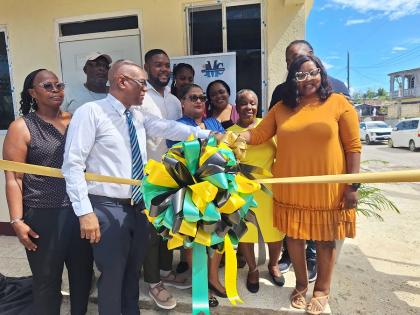 From left: Denise Witter; Charles Sinclair Jr, councillor for the Montego Bay North East Division in the St James Municipal Corporation; Richard Vernon Jr, mayor of Montego Bay; Mytha Bahadur, regional manager for Montego Bay at Jamaica Postal Service; Col