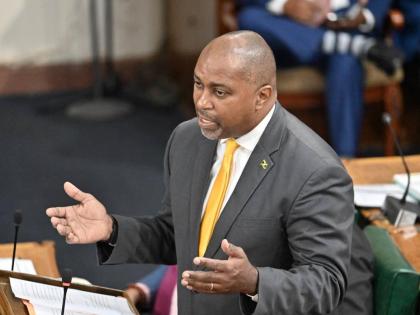 Opposition Spokesman on Finance Julian Robinson making his contribution to the 2026/2027 Budget Debate in Parliament on March 12, 2026.