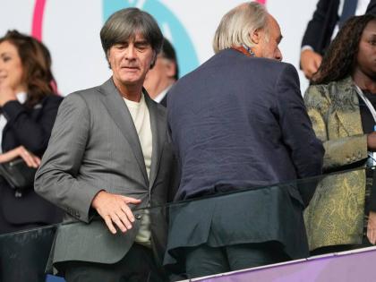 Former Germany head coach Joachim Low arrives for the Women’s Euro 2025 final football match between England and Spain at St Jakob-Park in Basel, Switzerland, on July 27, 2025. 