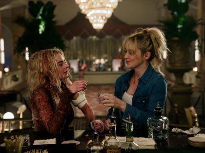 This image released by Searchlight Pictures shows Samara Weaving (left) and Kathryn Newton in a scene from ‘Ready or Not 2: Here I Come’.