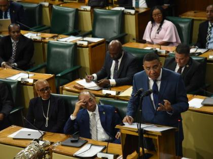 Prime Minister Dr Andrew Holness making his contribution to the National Budget Debate in the House of Representatives on March 26, 2026. (Ian Allen photo)