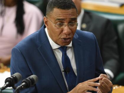 Prime Minister Dr Andrew Holness making his contribution to the 2026-2027 Budget Debate in the House of Representatives last Thursday. 