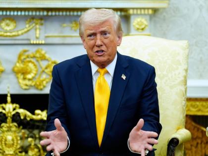 President Donald Trump speaks during a meeting with Japan’s Prime Minister Sanae Takaichi in the Oval Office of the White House.