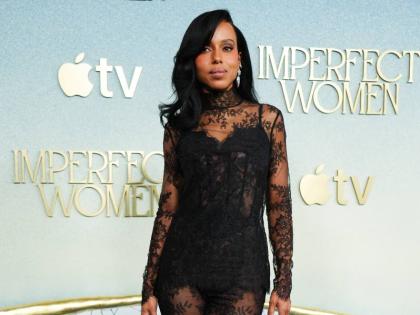 Kerry Washington hit the Los Angeles carpet for ‘Imperfect Women’ in a sheer black lace look by Zuhair Murad.