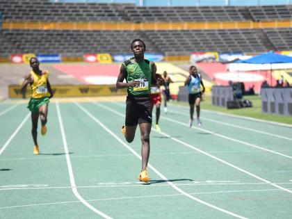 Diwayne Sharpe of Calabar High School wins the boys 400m Class 2 Heat 3 at Champs 2026.