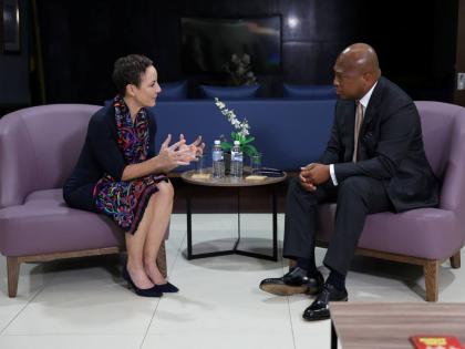 Senator Kamina Johnson Smith, Minister of Foreign Affairs and Foreign Trade, in discussion with Samuel Okudzeto Ablakwa, Ghana’s Minister of Foreign Affairs, during his official visit to Jamaica on January 24, 2026. (Contributed photo)