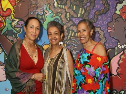 University Dance Society alumnae (from left) Dr Suzanne Minott-Arscott, Sandra Cooper and Dr Judy Tapper turned out in fine style.