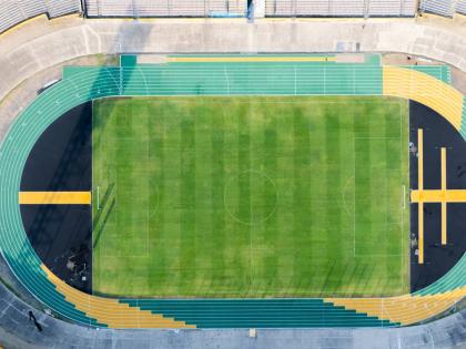 Newly resurfaced National Stadium track.