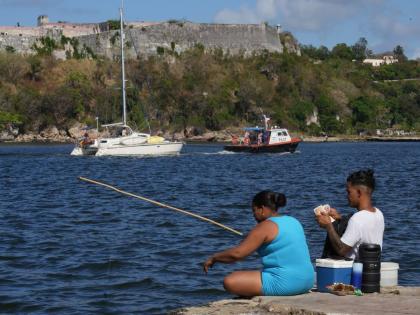 One of two sailboats carrying humanitarian aid organised by activists with an international organization that departed from Mexico arrives in Havana, Cuba.