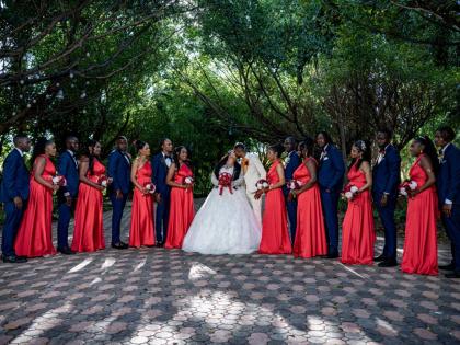 The newly-weds were overjoyed to have the support of their wedding party, who were happy to celebrate the love season and their happily ever after.