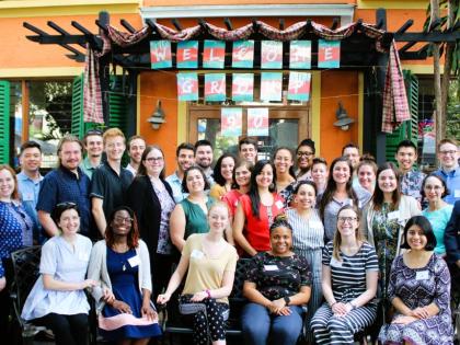 In this March 2019 photo Peace Corps Jamaica 90th group of volunteers pose for a group photograph.