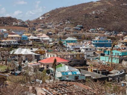 Homes destroyed by Hurricane Beryl lie in Clifton, Union Island, St Vincent and the Grenadines in July 2024. 