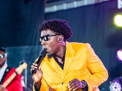 Johnmark Wiggan ministers in song on the Karl Hendrickson Auditorium stage during the launch of his sophomore album ‘By Fire’ last Saturday.