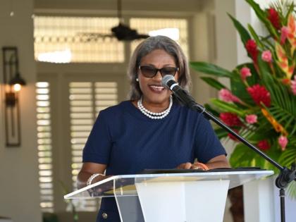 Shernette Crichton speaking at a ceremony to mark the reopening of the Half Moon resort in Montego Bay, St James on April 2, 2026. At the ceremony, Crichton was announced as the resorts first Jamaican and woman managing director.