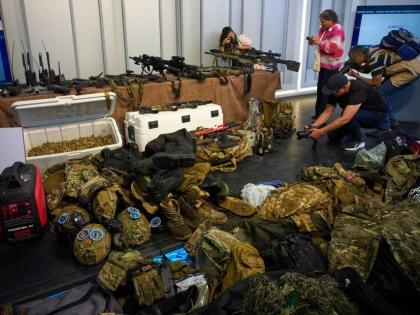 Weapons that Cuban authorities say were recovered from a speedboat in Cuban waters following a confrontation that left four people dead are displayed during a media presentation in Havana, February 27, 2026. 