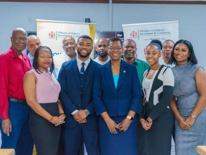 Supervisor of Insolvency and Attorney-at-Law, Fayola Evans Roberts (third left, front row); Deputy Supervisor of Insolvency and Attorney-at-Law, Chevánt Hamilton (second left left, front row); and Licensing and Compliance Officer and Attorney-at-Law, Char
