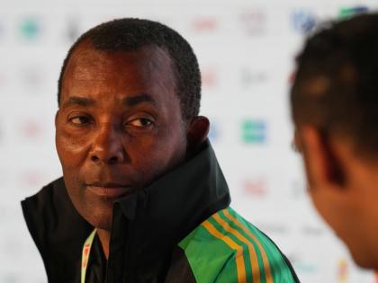 Jamaica's coach Rudolph Speid at a news conference ahead of a World Cup 2026 qualifying soccer match against DR Congo, in Guadalajara, Mexico.