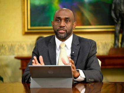 Senior Deputy Governor, Bank of Jamaica, Dr Wayne Robinson, responds to questions during an interview with ]IS News on April 1. 
