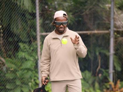 Entreprenuer Andrae Artwell enjoys a game of pickleball at Camp Porti.
