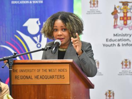 Minister of Education, Senator Dr Dana Morris Dixon. 