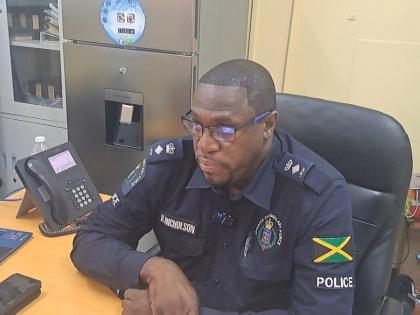 Commander of the St Catherine North Police Division, Senior Superintendent Hopeton Nicholson, speaking with reporters on April 8, 2026. 